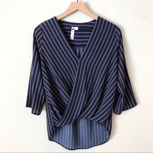 Alya | Navy Blue Striped Blouse S
